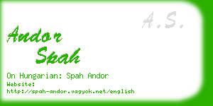 andor spah business card